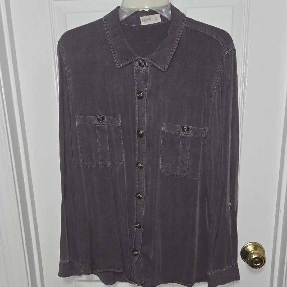 Maurices Deep Purple Relaxed Fit Shirt - Picture 1 of 7